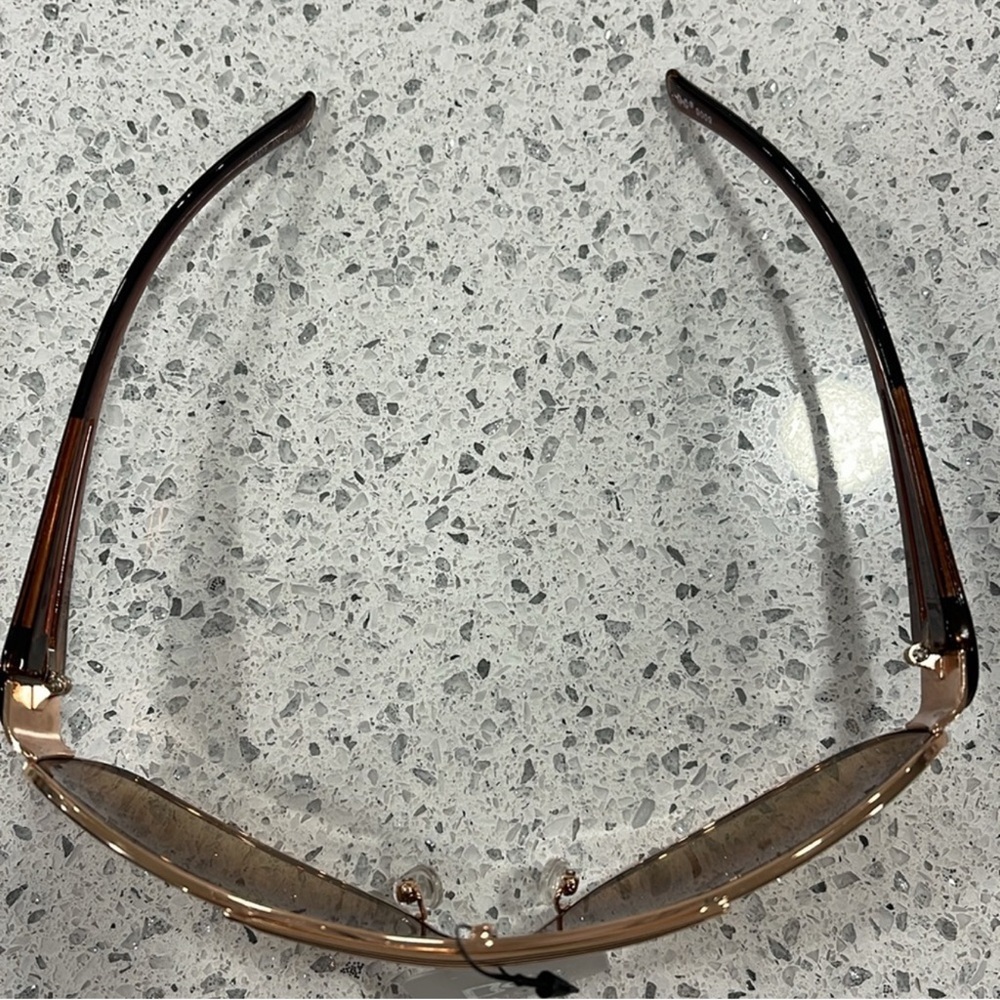 NWT DG SUNGLASSES AVIATOR WRAP ROSE GOLD FRAME SOFT BROWN GRADIENT LENSE WOMENS - Picture 7 of 9